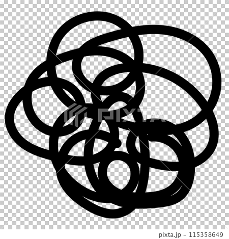 Icons of confusion, mess, worries, and thoughts. Vector line width can be changed 115358649