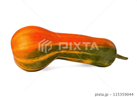 Natural juicy  pumpkin on a white background, close-up 115359044