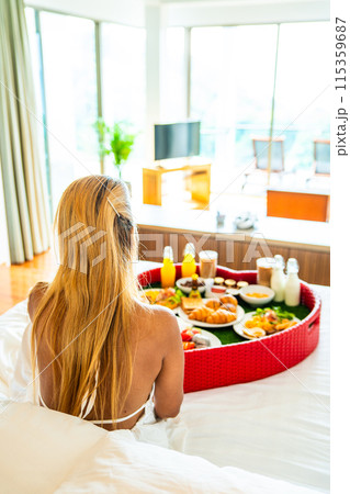 Floating brekfast in a heart shape in Patong, in Phuket, Thailand 115359687