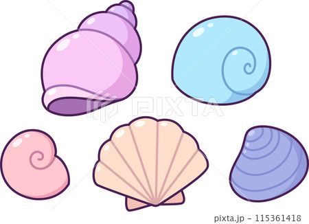 Cute cartoon shells collection Cute cartoon shells collection 115361418