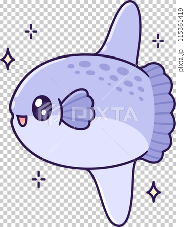 Kawaii sunfish drawing 115361419