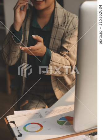 Call center, computer and business with woman in office for customer service, technical support and advice. Technology, contact us and communication with employee operator in help desk agency Call center, computer and business with woman in office for customer service, technical support and advice. Technology, contact us and communication with employee operator in help desk agency 115362684
