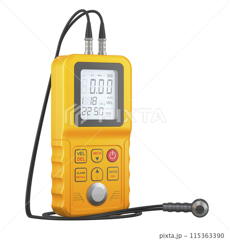 Modern Ultrasonic Thickness Gauge, 3D rendering Modern Ultrasonic Thickness Gauge, 3D rendering 115363390