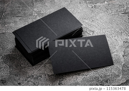 Black paper business card template 115363478