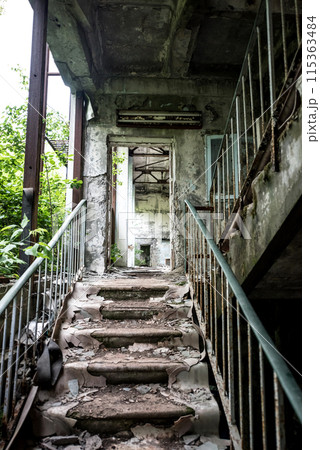 abandoned school porch in Pripyat 115363484