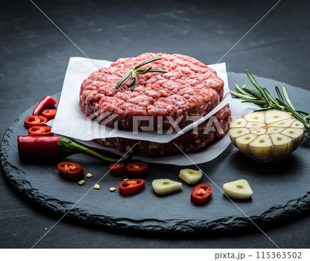 Ground beef meat steak for burger Ground beef meat steak for burger 115363502