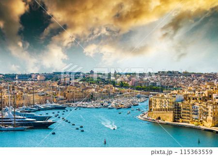 view on Valletta from sea view on Valletta from sea 115363559
