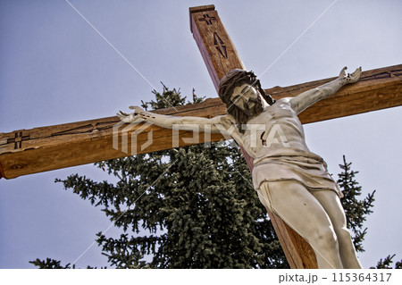 Sunlit Jesus Statue Sunlit Jesus Statue 115364317