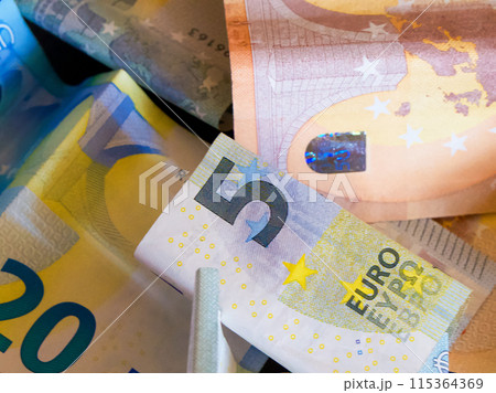 Banknote Collection. A selection of Euro bills, suitable for financial topics. 115364369