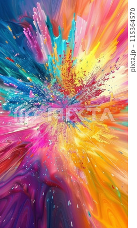 Colorful abstract paint splash explosion Colorful abstract paint splash explosion 115364570