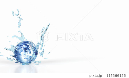 The world and water splash image 3d rendering. 115366126
