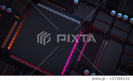 The Printed Circuit Board or PCB for Technology concept 3d rendering. The Printed Circuit Board or PCB for Technology concept 3d rendering. 115366132