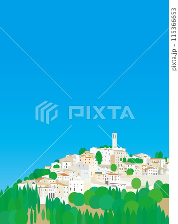 チェッレート・ディ・スポレート cerreto di spoleto ウンブリア umbriaのイラスト素材 [115366653] PIXTA