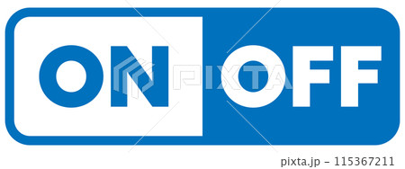 ONとOFFのスイッチのアイコン 青 ONとOFFのスイッチのアイコン 青 115367211