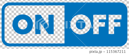 ONとOFFのスイッチのアイコン 青 ONとOFFのスイッチのアイコン 青 115367211