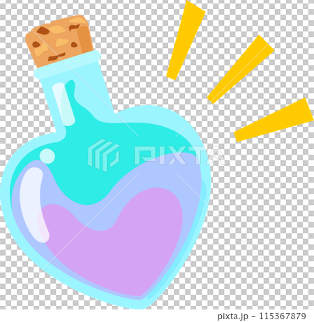 ハート型の小瓶に入った液体、ポーション 115367879