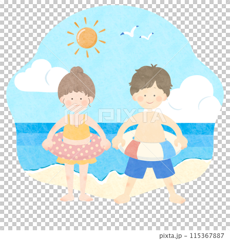 Sea girl and boy no main line 115367887