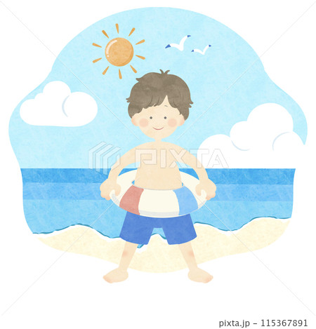 海 男の子 主線なし 115367891