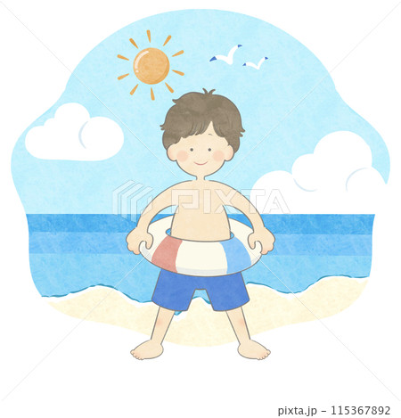 海 男の子のイラスト素材 [115367892] - PIXTA
