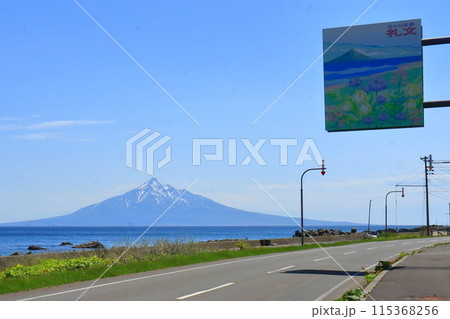 礼文島から眺める利尻富士 115368256