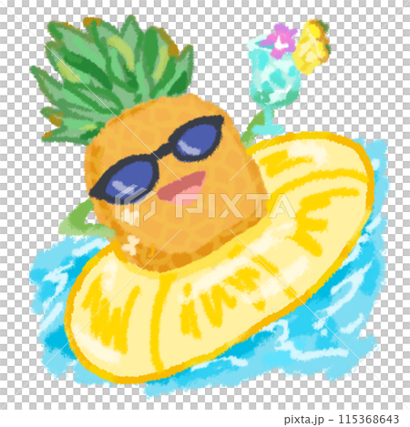 Pineapple man enjoying the summer sea Pineapple man enjoying the summer sea 115368643