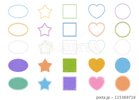 スタンプフレームセット（カラフル） 115369718