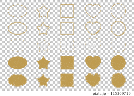 Stamp frame set (gold) Stamp frame set (gold) 115369719