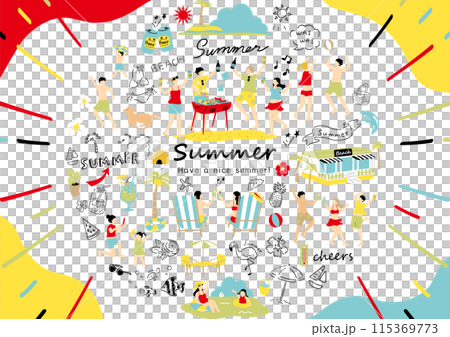 夏を楽しむ人達 夏を楽しむ人達 115369773