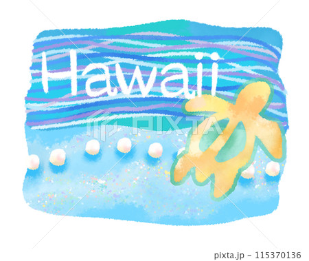 ハワイの海とホヌのイメージ 115370136