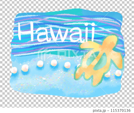 ハワイの海とホヌのイメージ 115370136