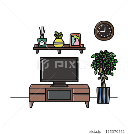 おしゃれなインテリア・テレビ 115370231