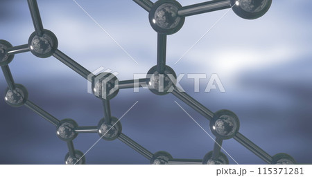 Image of 3d micro of molecules on blue background Image of 3d micro of molecules on blue background 115371281