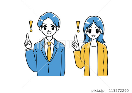 指差しをしているビジネスパーソンのイラスト 115372290