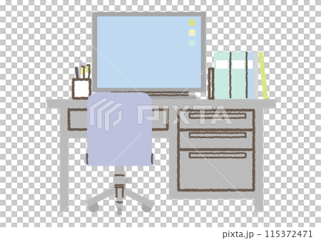 簡單辦公桌插畫(附椅子) 簡單辦公桌插畫(附椅子) 115372471