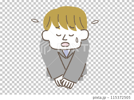 お辞儀をして謝っているビジネスマンのイラスト 115372505