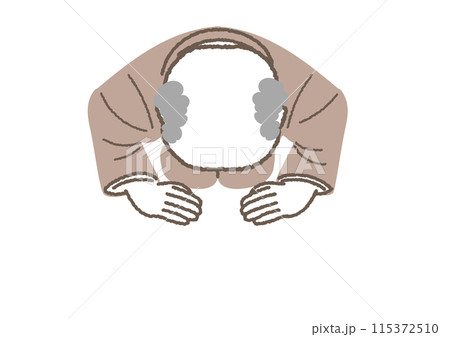 土下座をしている頭の禿げたビジネスマンのイラスト 115372510