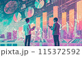 データサイエンティストたちがグラフやチャートを分析しているイラスト 115372592