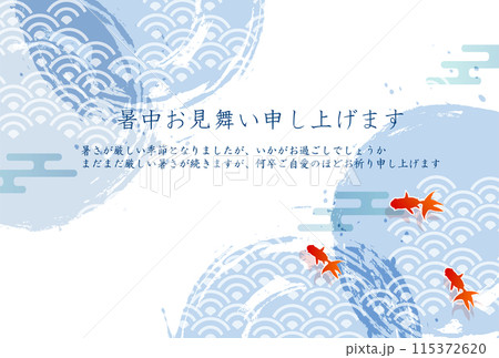 金魚 和柄 水彩 背景 金魚 和柄 水彩 背景 115372620