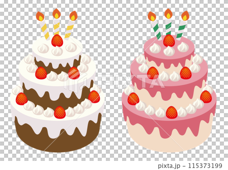 帶有大量草莓的三層蛋糕的向量圖 帶有大量草莓的三層蛋糕的向量圖 115373199
