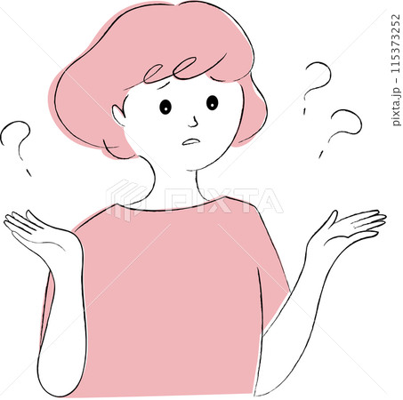 困った表情の女性 115373252