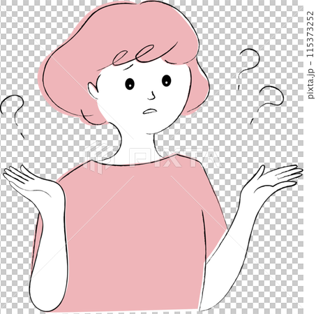 困った表情の女性 115373252