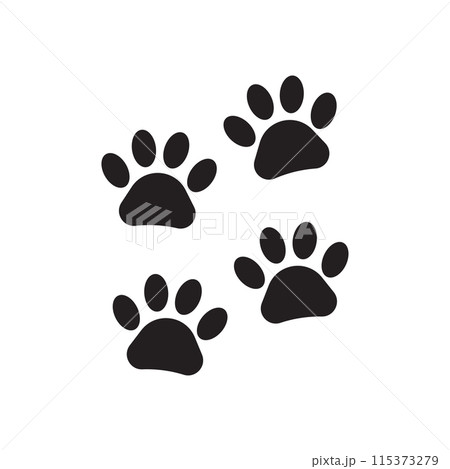 Paw print icon design template isolated illustration Paw print icon design template isolated illustration 115373279