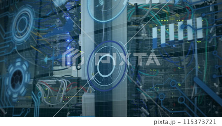 Image of data processing over computer wires Image of data processing over computer wires 115373721