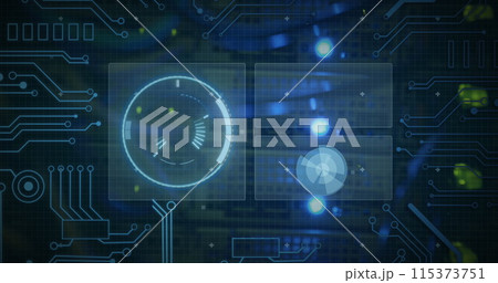Image of diverse data processing on digital screen 115373751