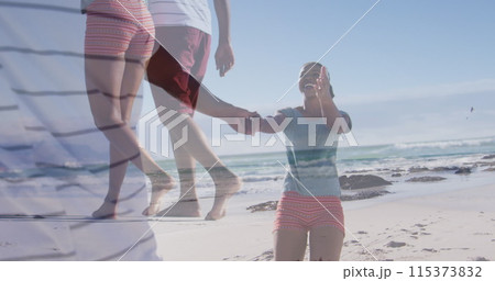 Image of happy african american couple having fun on beach over seascape Image of happy african american couple having fun on beach over seascape 115373832