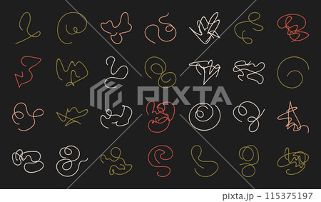 Modern liquid minimal line scribble set, cute organic amorphous chaotic knot shape design, doodle irregular silhouette collection, abstract asymmetric element graphic, flat boho random form art, Modern liquid minimal line scribble set, cute organic amorphous chaotic knot shape design, doodle irregular silhouette collection, abstract asymmetric element graphic, flat boho random form art, 115375197