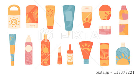 Isolated solar protection cosmetic container...のイラスト素材 [115375221] - PIXTA