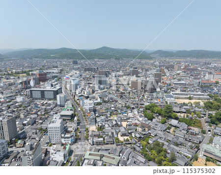【空撮】倉敷市街地と美観地区_11 【空撮】倉敷市街地と美観地区_11 115375302