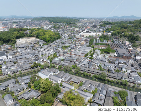 【空撮】倉敷市街地と美観地区_13 115375306