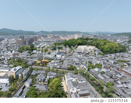 【空撮】倉敷市街地と美観地区_20 【空撮】倉敷市街地と美観地区_20 115375316